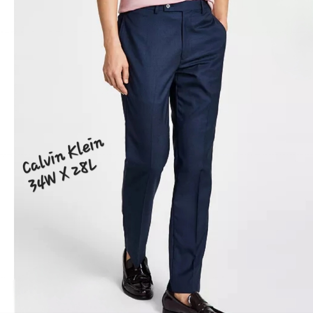 Calvin Klein Navy Blue Dress Pants, Size 34W X 29L